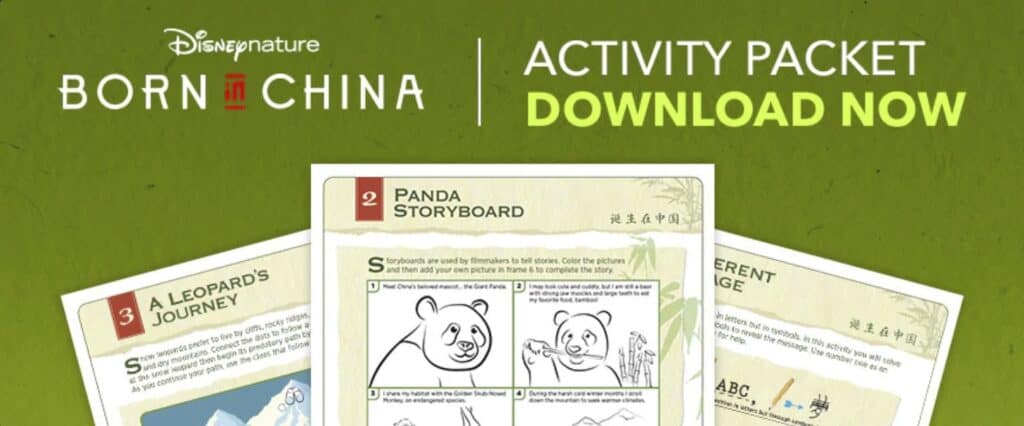 Disney Nature Born in China Kid's Printable Activity Guide