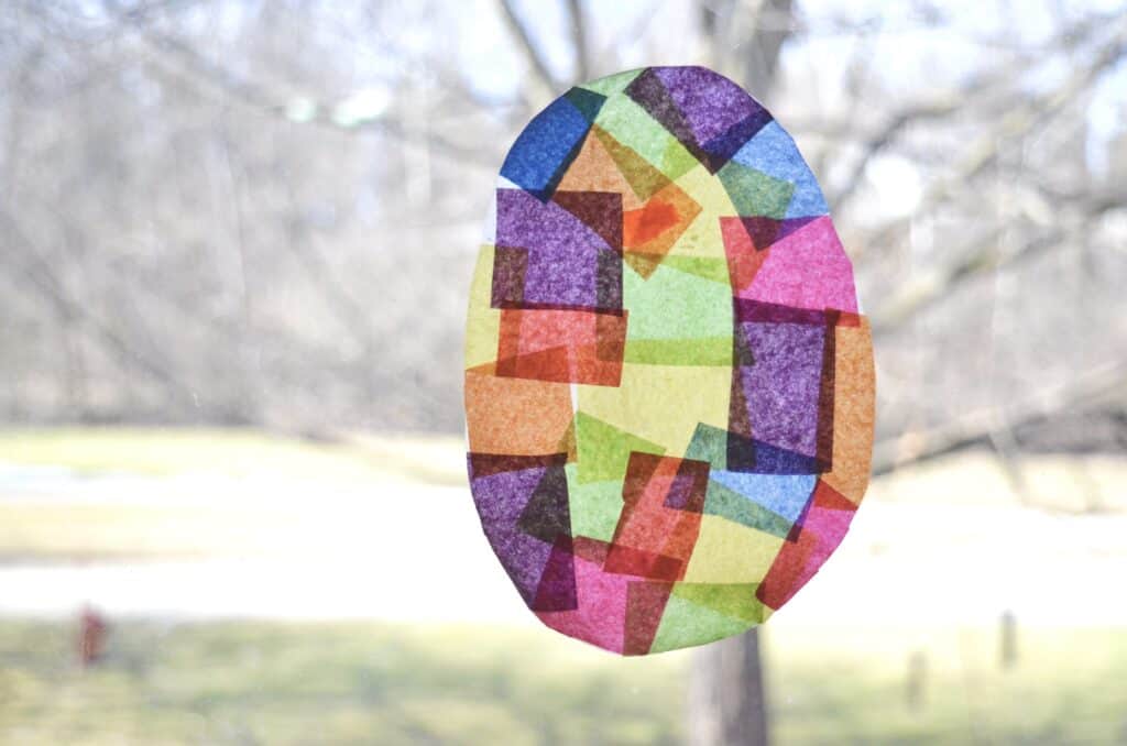 easter egg tissue paper suncatcher craft