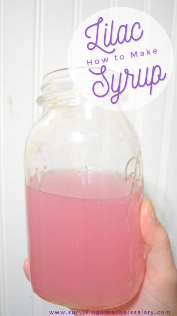 lilac syrup mason jar