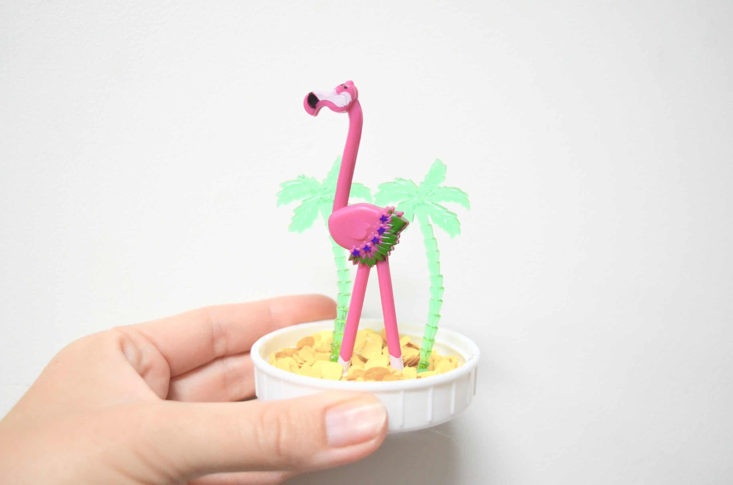 flamingo tropical sand globe