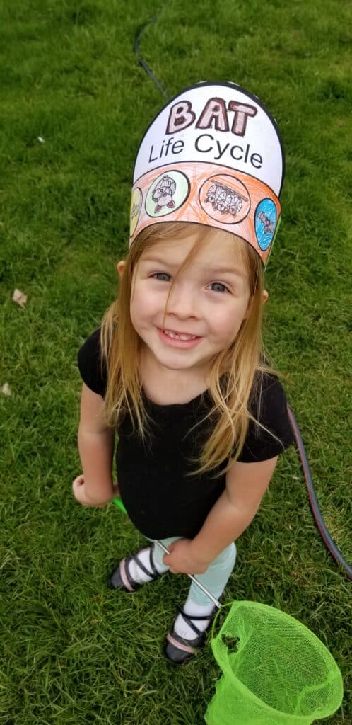 girl wearing printable hat