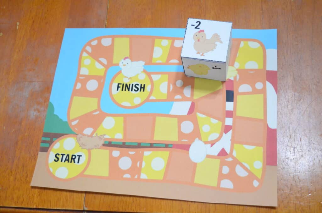 printable chicken life cycle math game