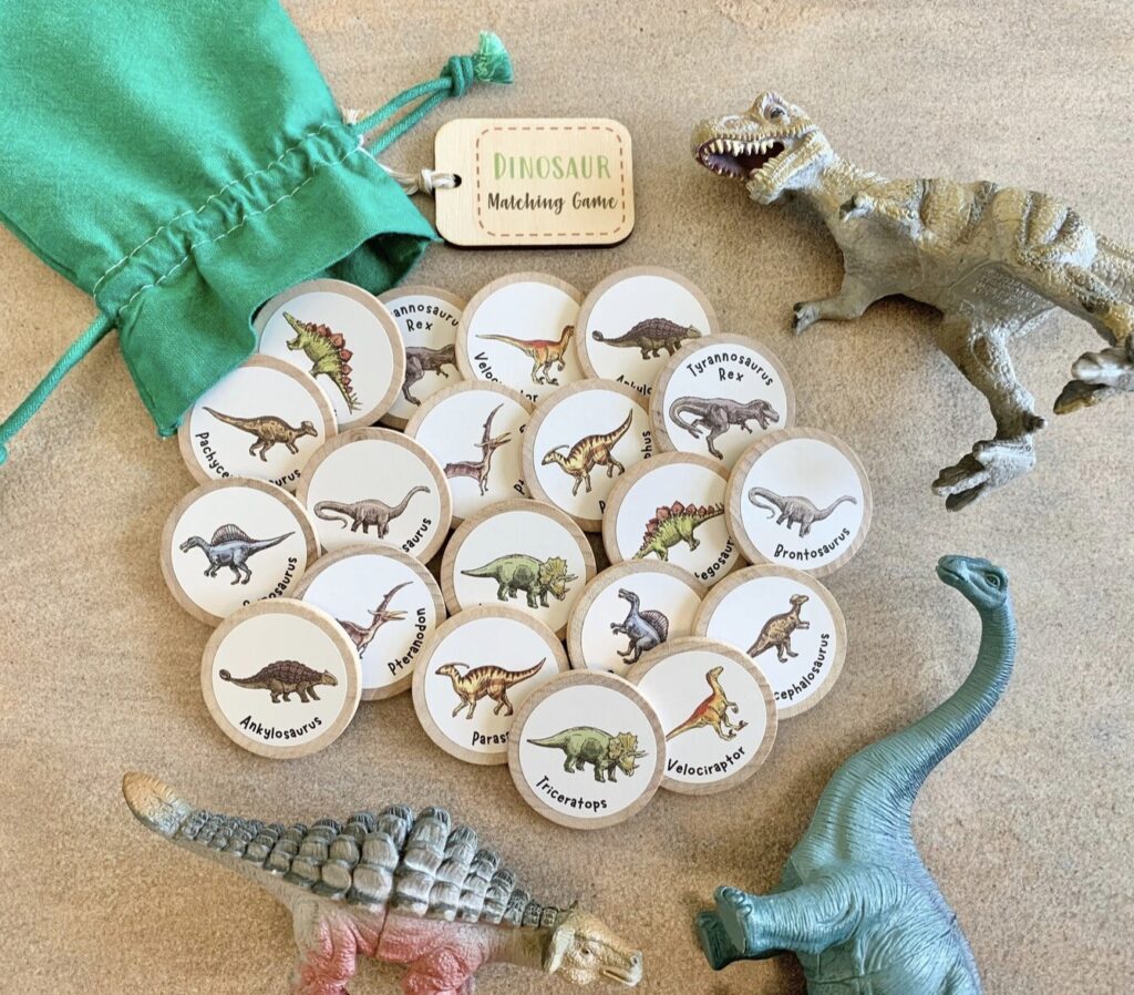 dinosaur matching game montessori