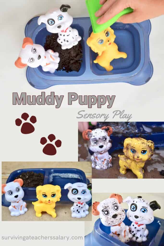 muddy puppy sensory play