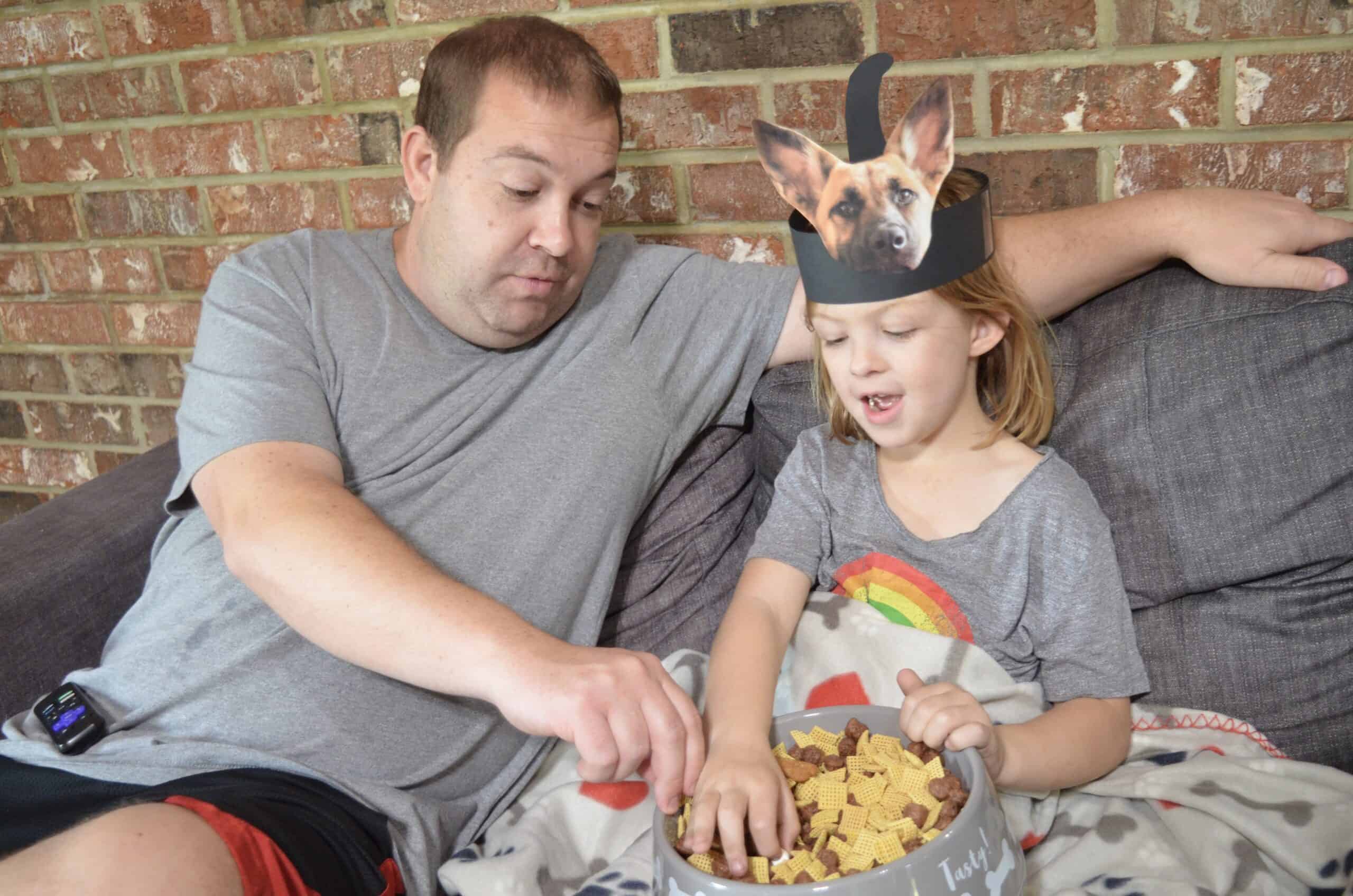 girl and her dad movie night