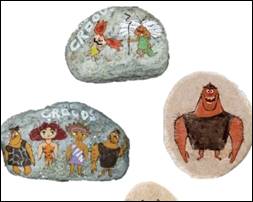 Croods family rock art