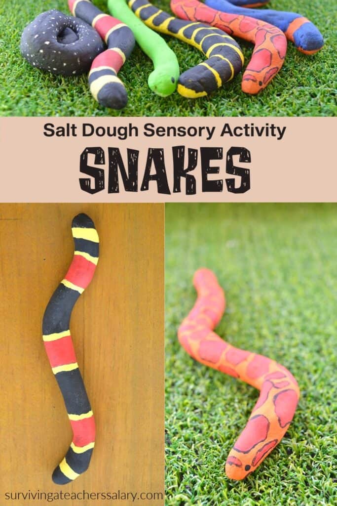 salt dough snakes activity for kids