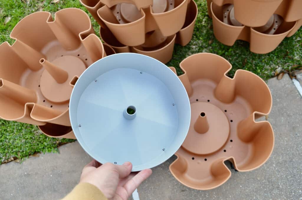 water dish of GreenStalk Vertical Garden