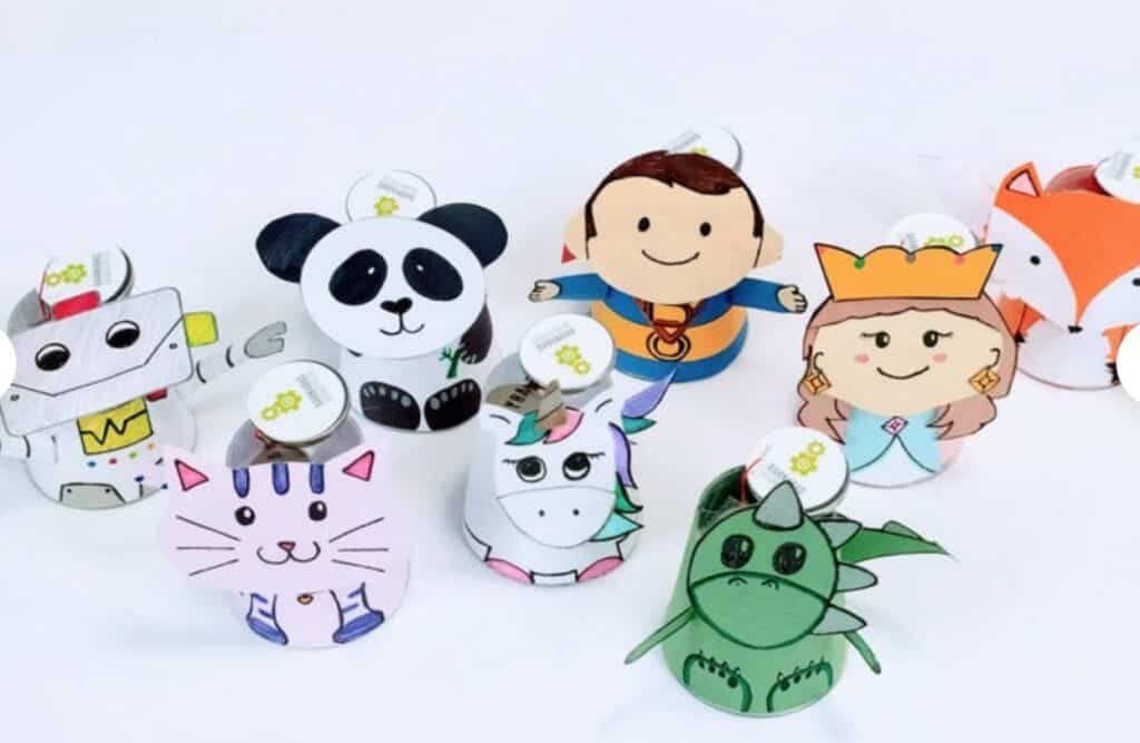 kid's paper craft robots