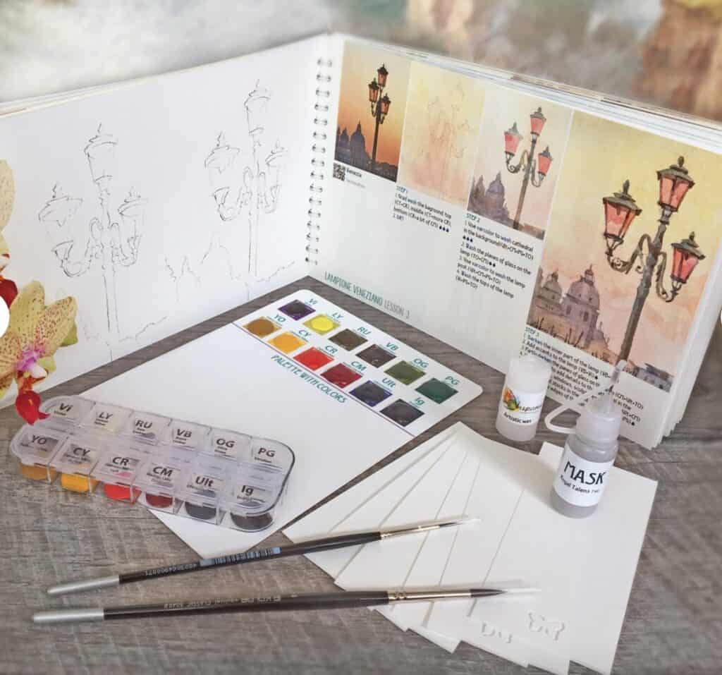 paint by number watercolor art set