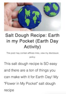 Earth Day salt dough activity