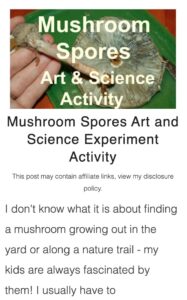 mushroom spore science activity