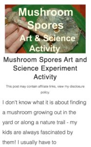 mushroom spore science activity