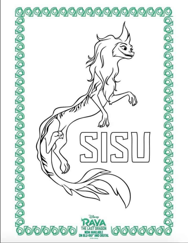Sisu dragon coloring sheet