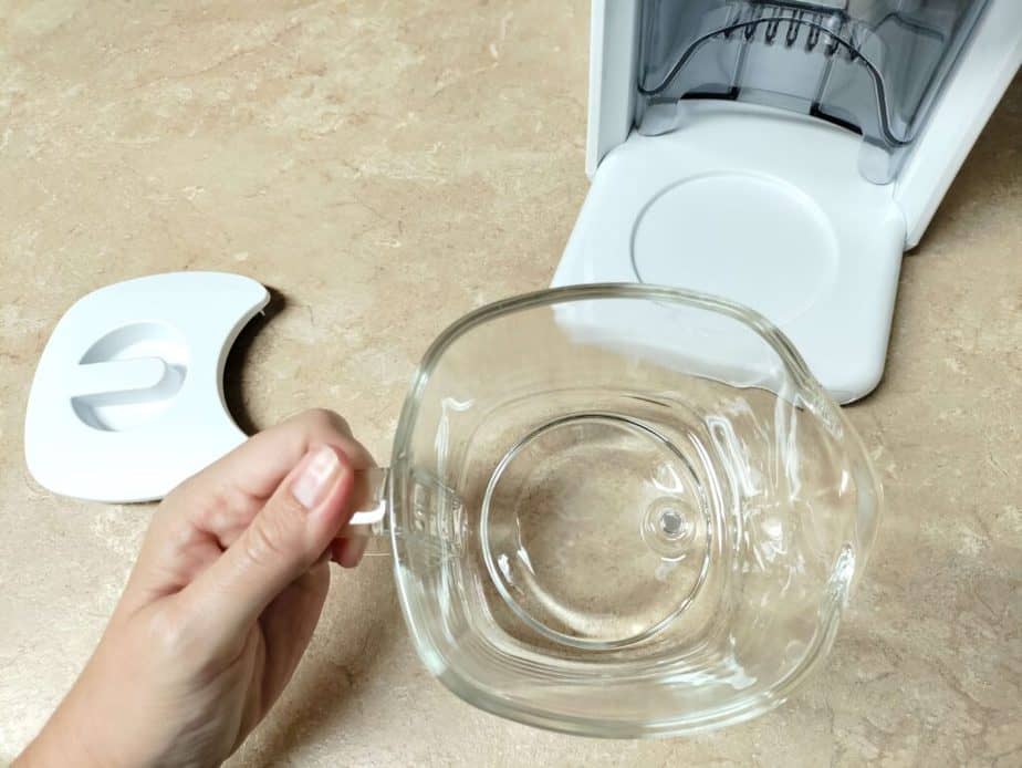 empty glass pitcher of Milkmade machine