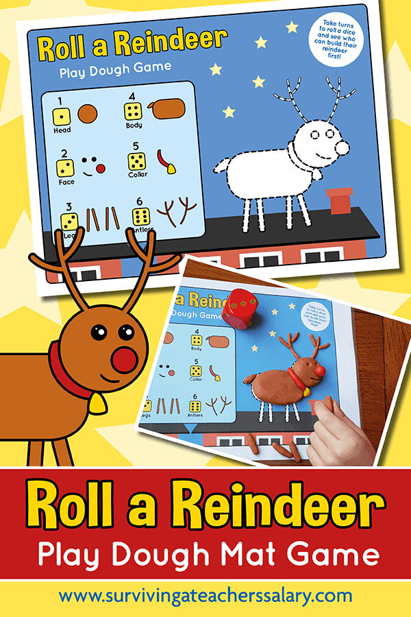 FREE Printable Holiday Math Game - Roll a Reindeer