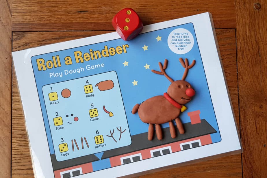 FREE Printable Holiday Math Game - Roll a Reindeer
