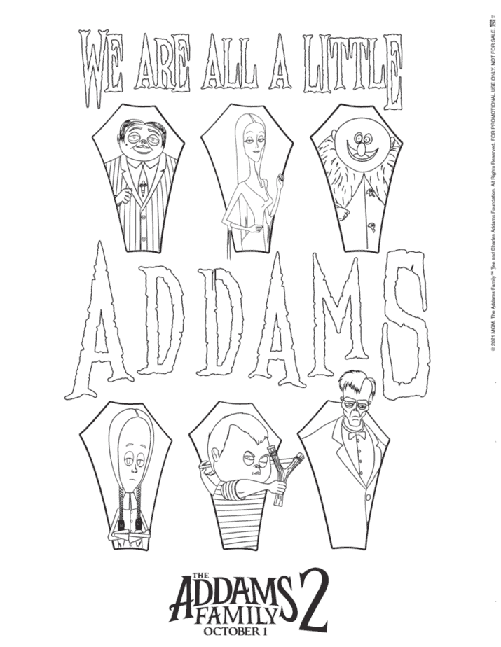 Addams Family Coloring Pages