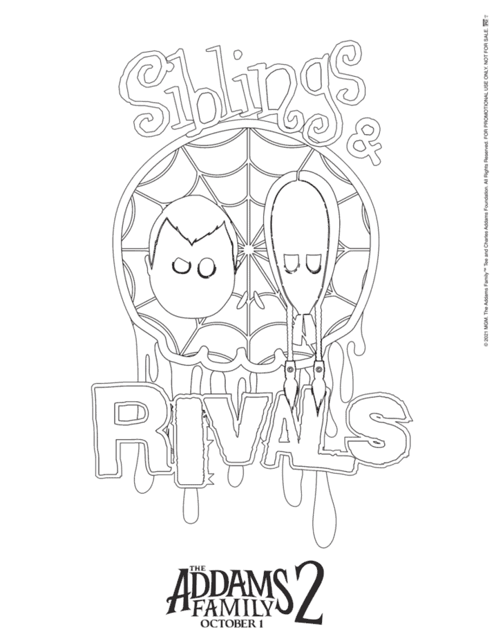 Addams Family Coloring Pages