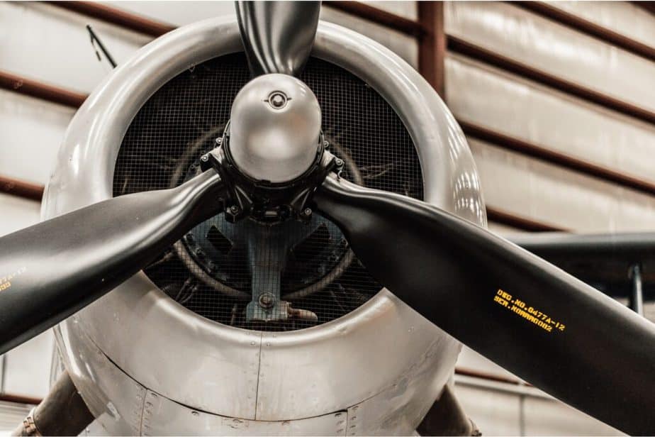 up close of plane propellers