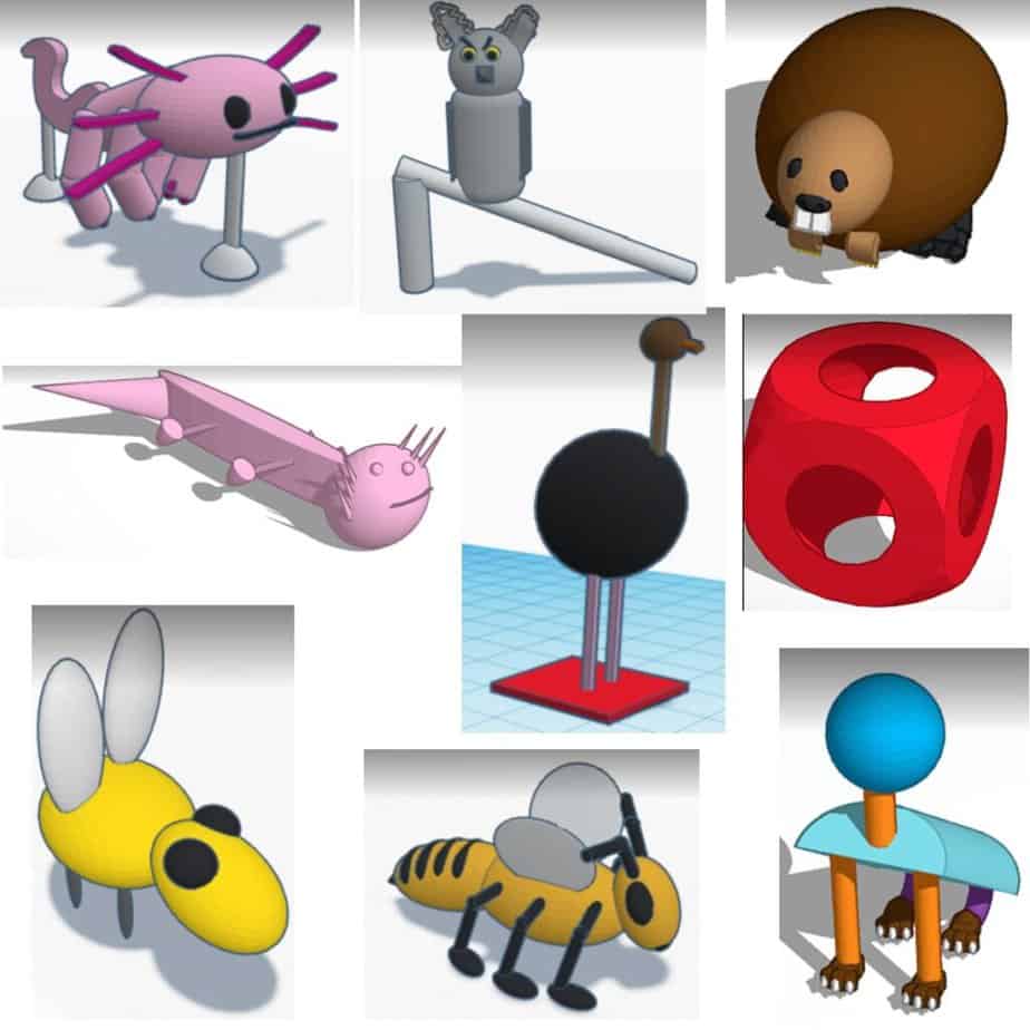 3d model animals made in tinkercad