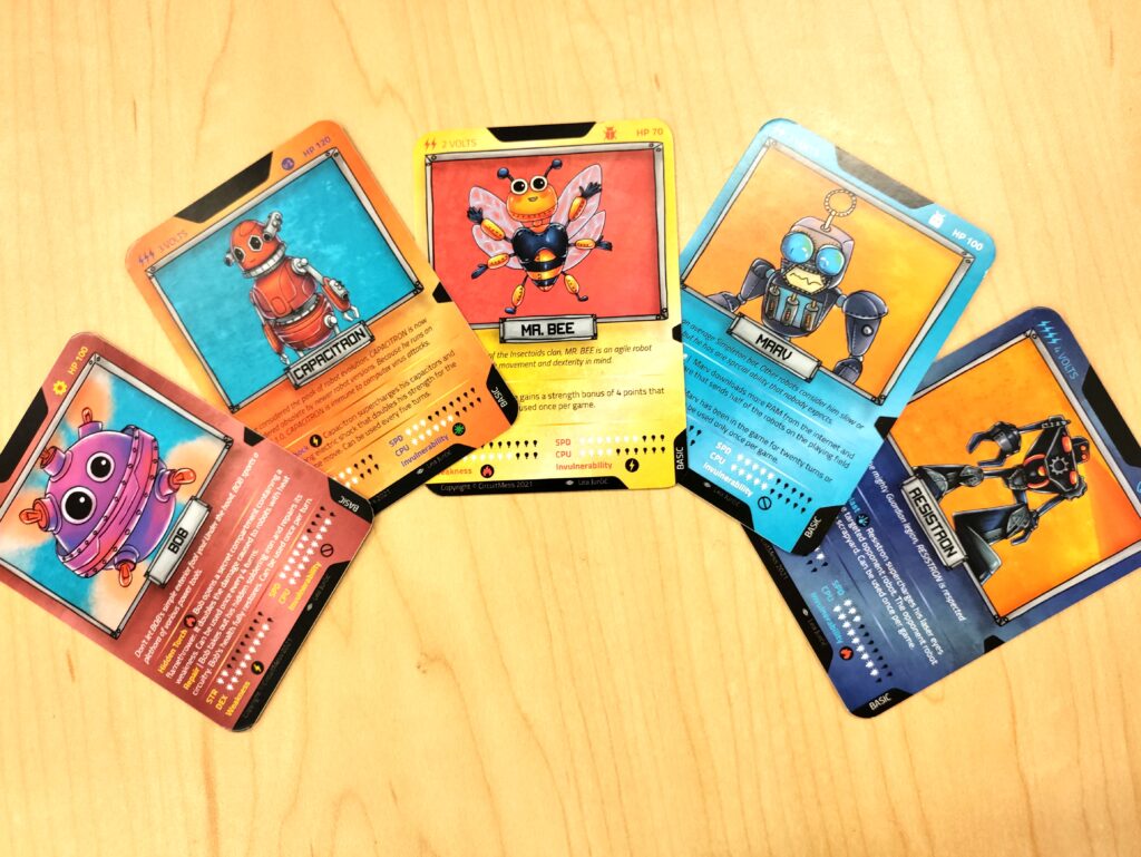 trading cards from Beginner Soldering Kits by CircuitMess
