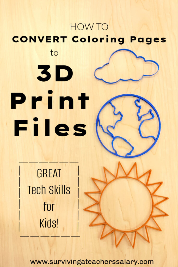 how to convert coloring pages into 3d print files