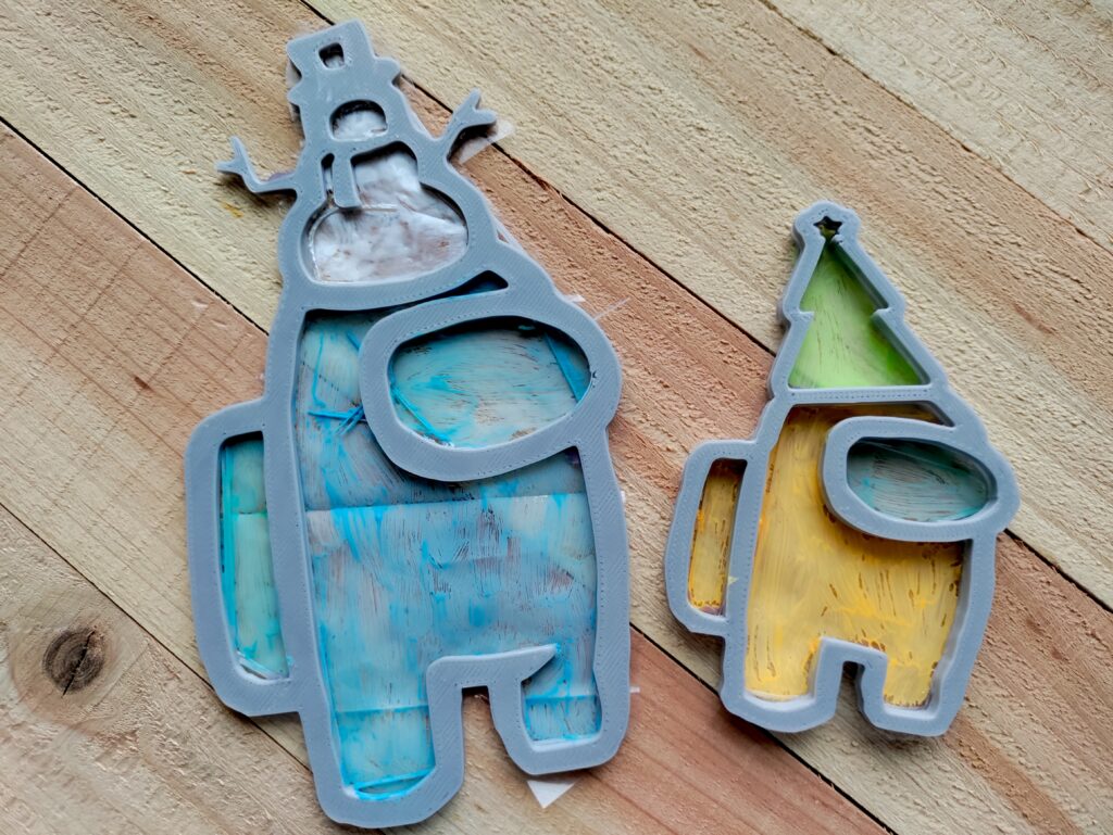 Among Us 3d printed stained glass ornament