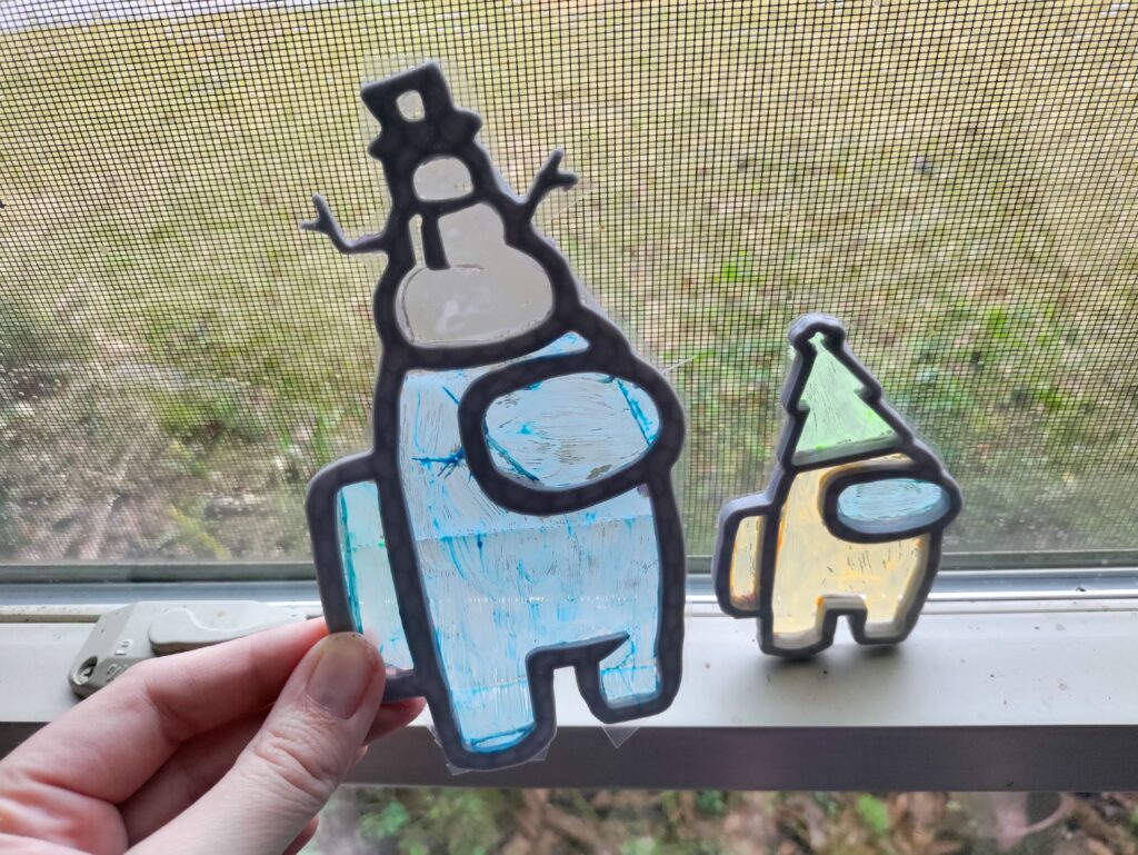 Among Us 3d printed stained glass ornament