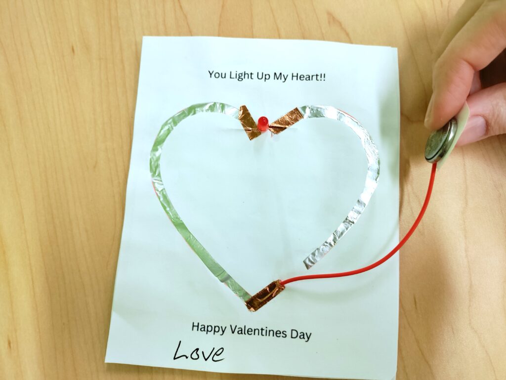 Valentine's Day Circuit STEM activity for kids