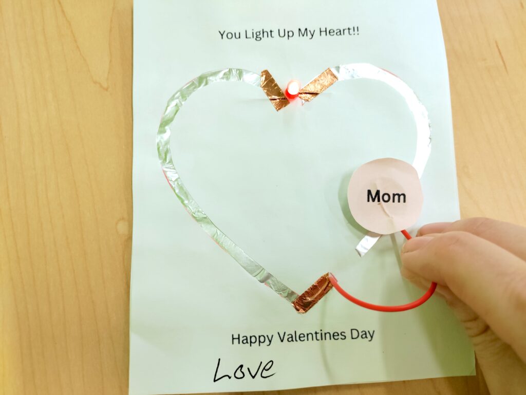 Valentine's Day Circuit STEM activity for kids