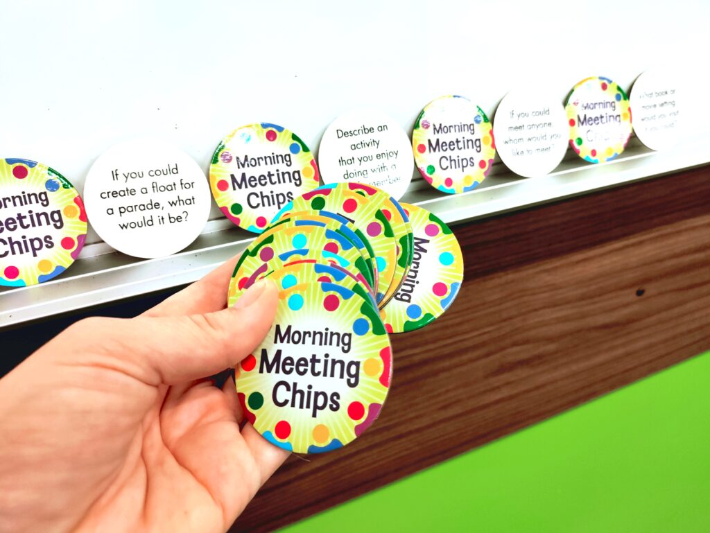 School Writing Prompts - Morning Meeting Chips