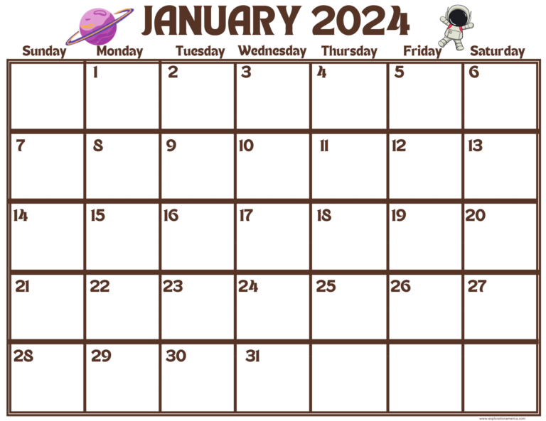 Free Simple STEM Printable 12 Month Calendar