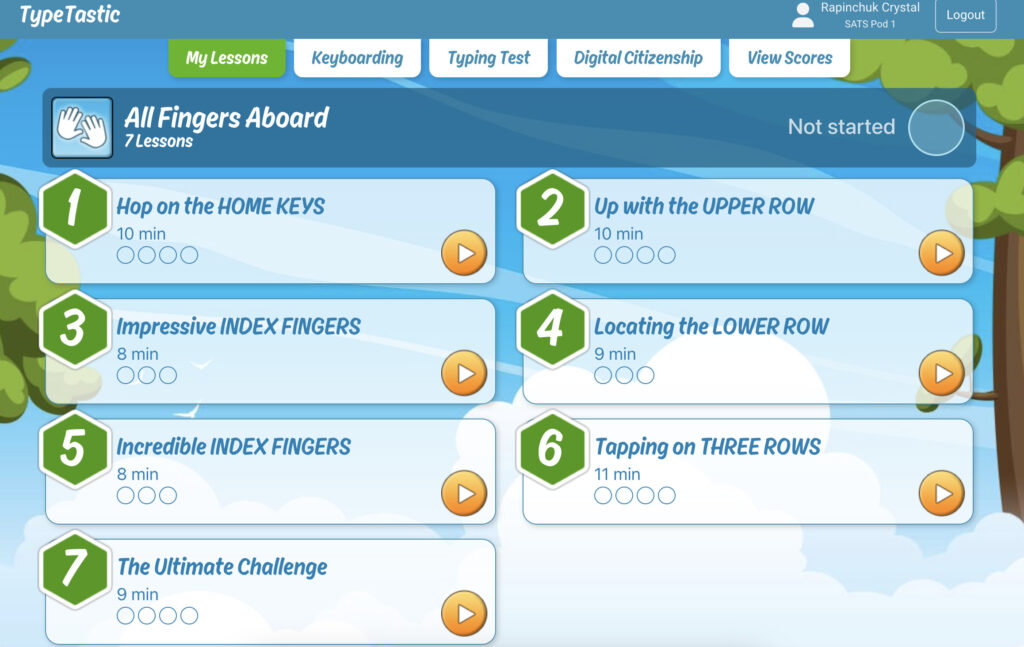 Typetastic Typing Program for schools and kids